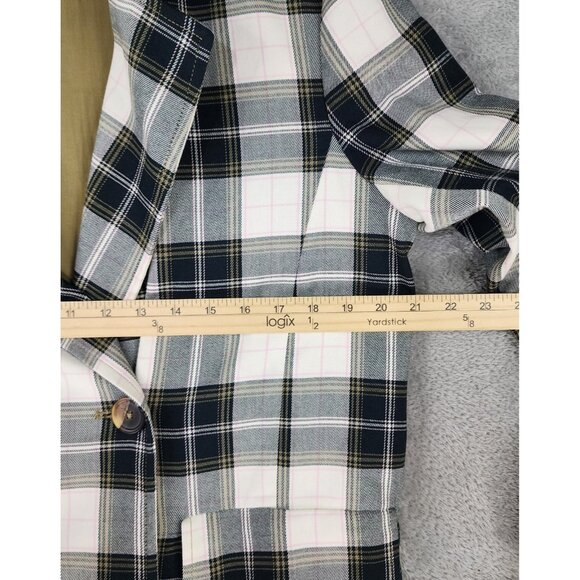 We The Free Jacket Womens Small Green Plaid Button Up Freddie Long Line Blazer - Picture 5 of 14